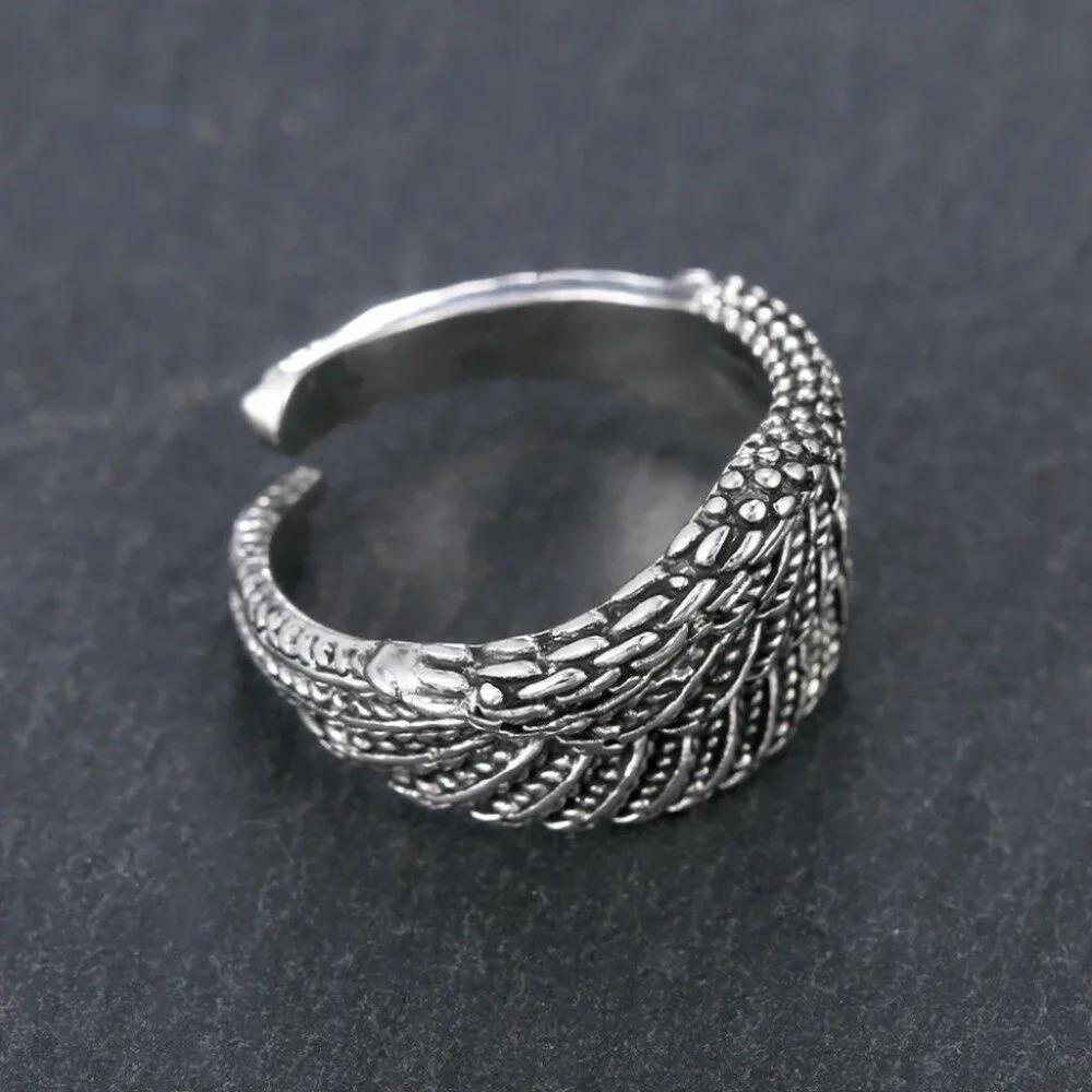 New Sterling Silver Open Wing Ring